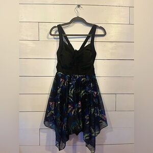 Tropical Print Plus size Swim Dress